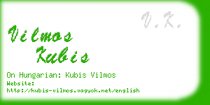 vilmos kubis business card